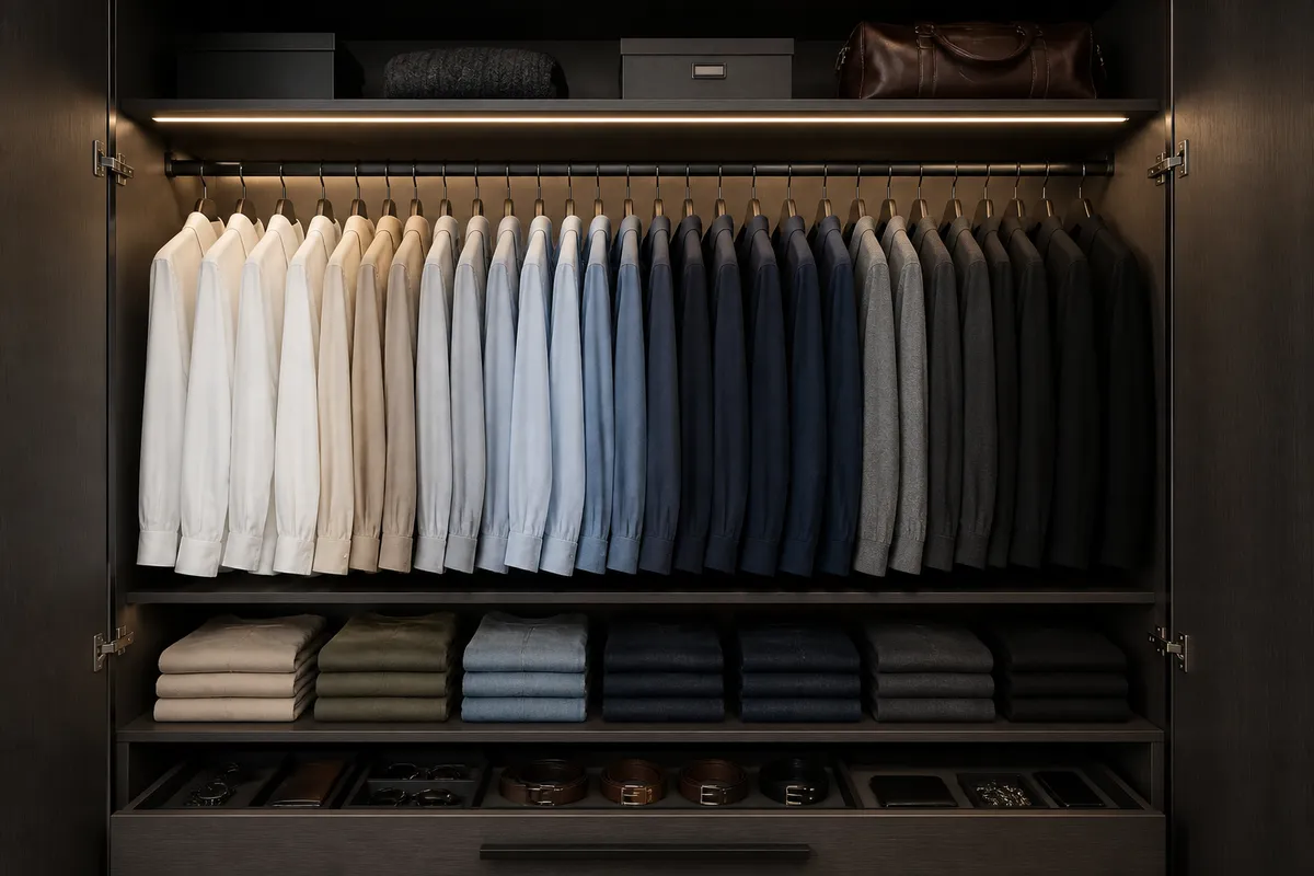organizare dulap capsule wardrobe barbati