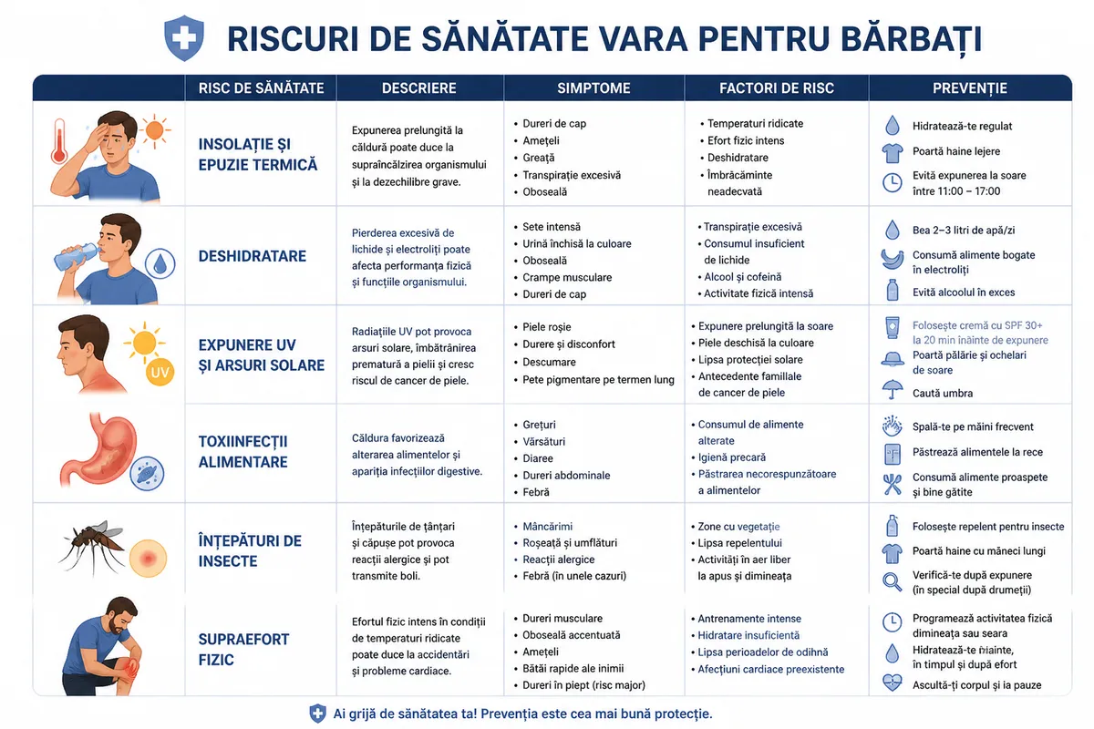riscuri sănătate bărbați vară România