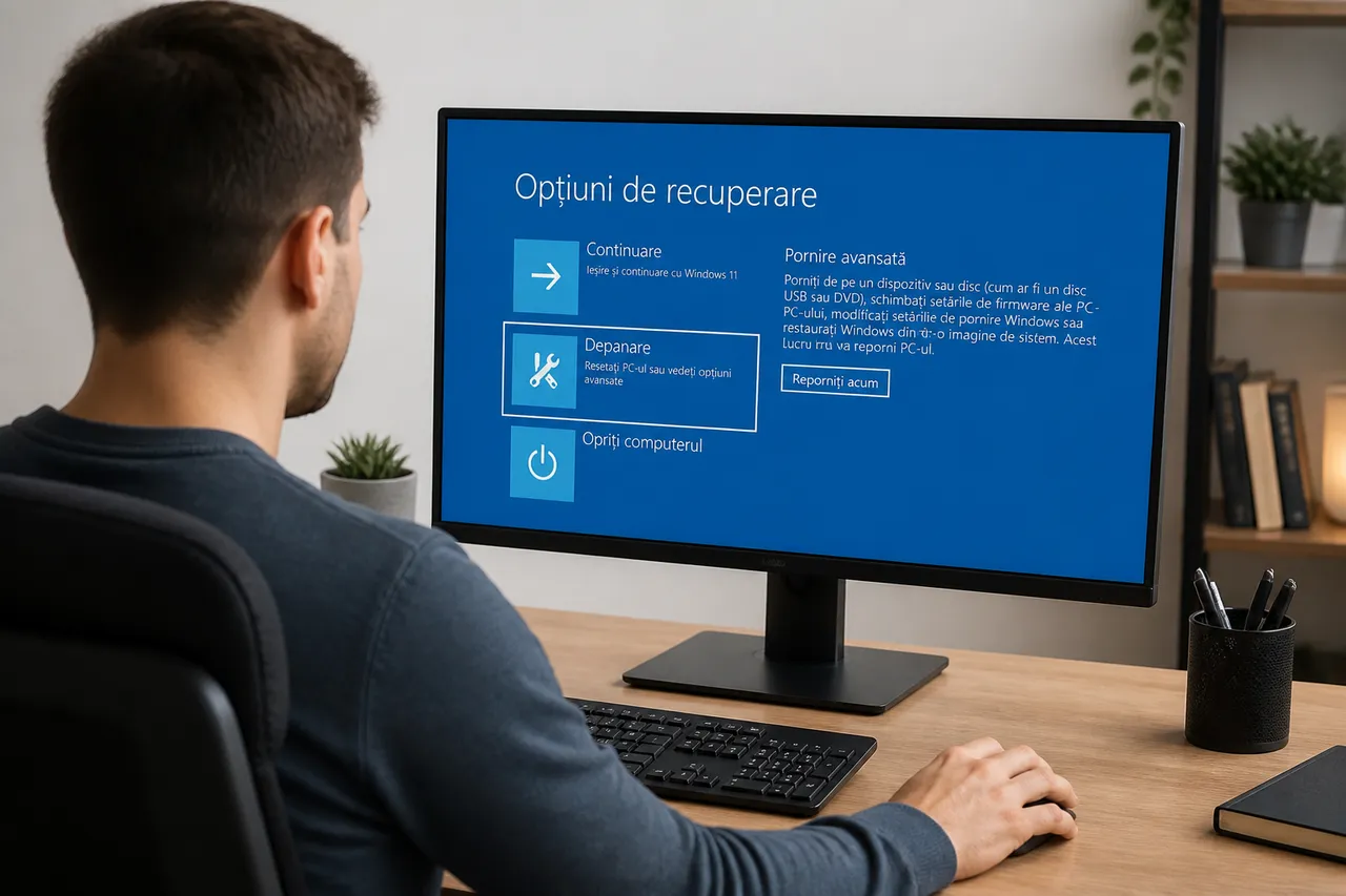 acces UEFI din Windows setări pornire avansată
