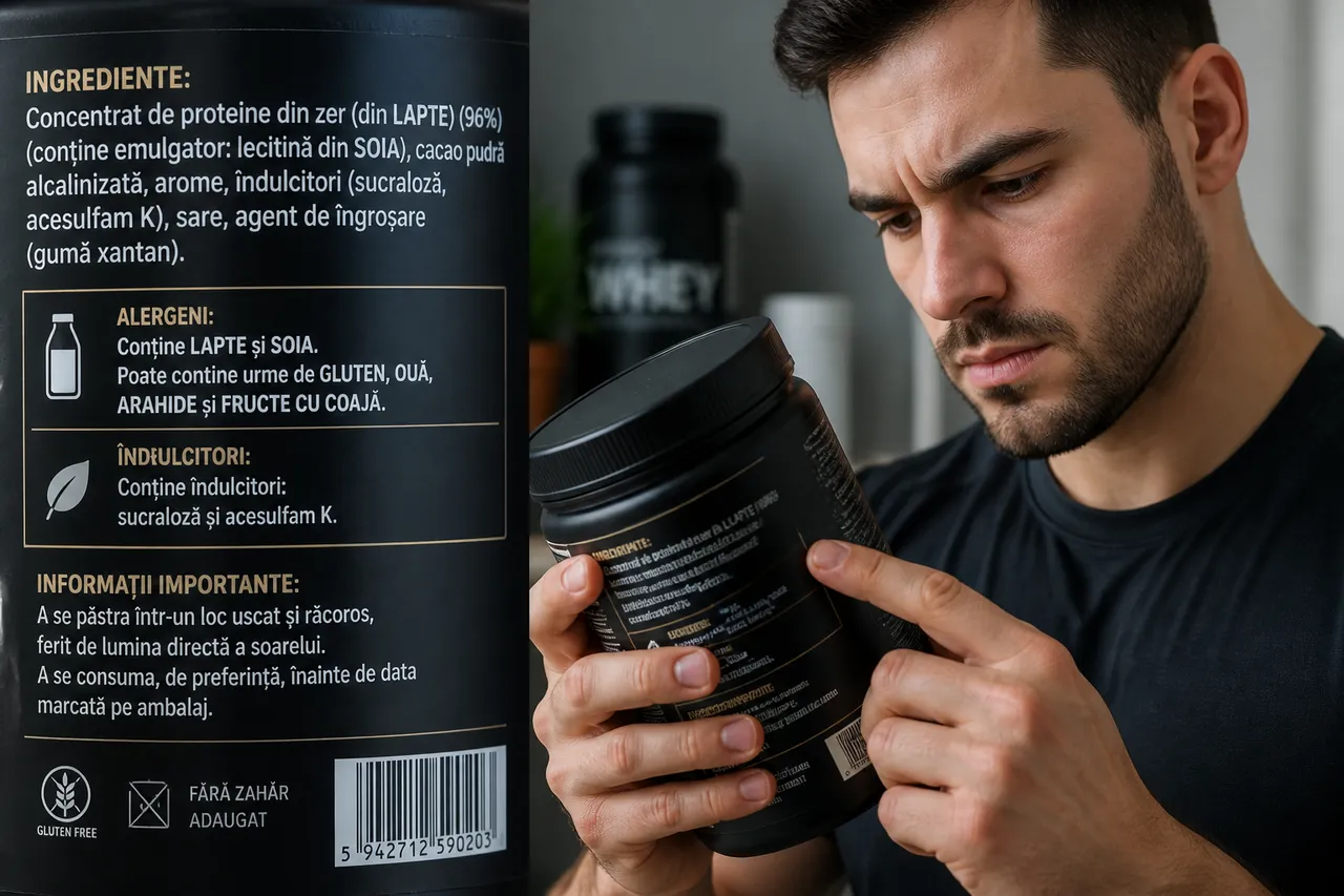 Alergeni și îndulcitori pe eticheta Scitec Whey