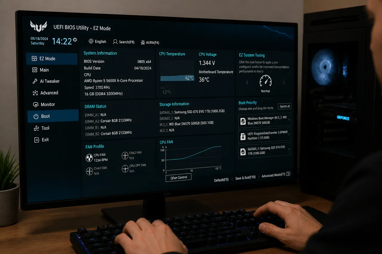 BIOS UEFI interfață setări firmware calculator