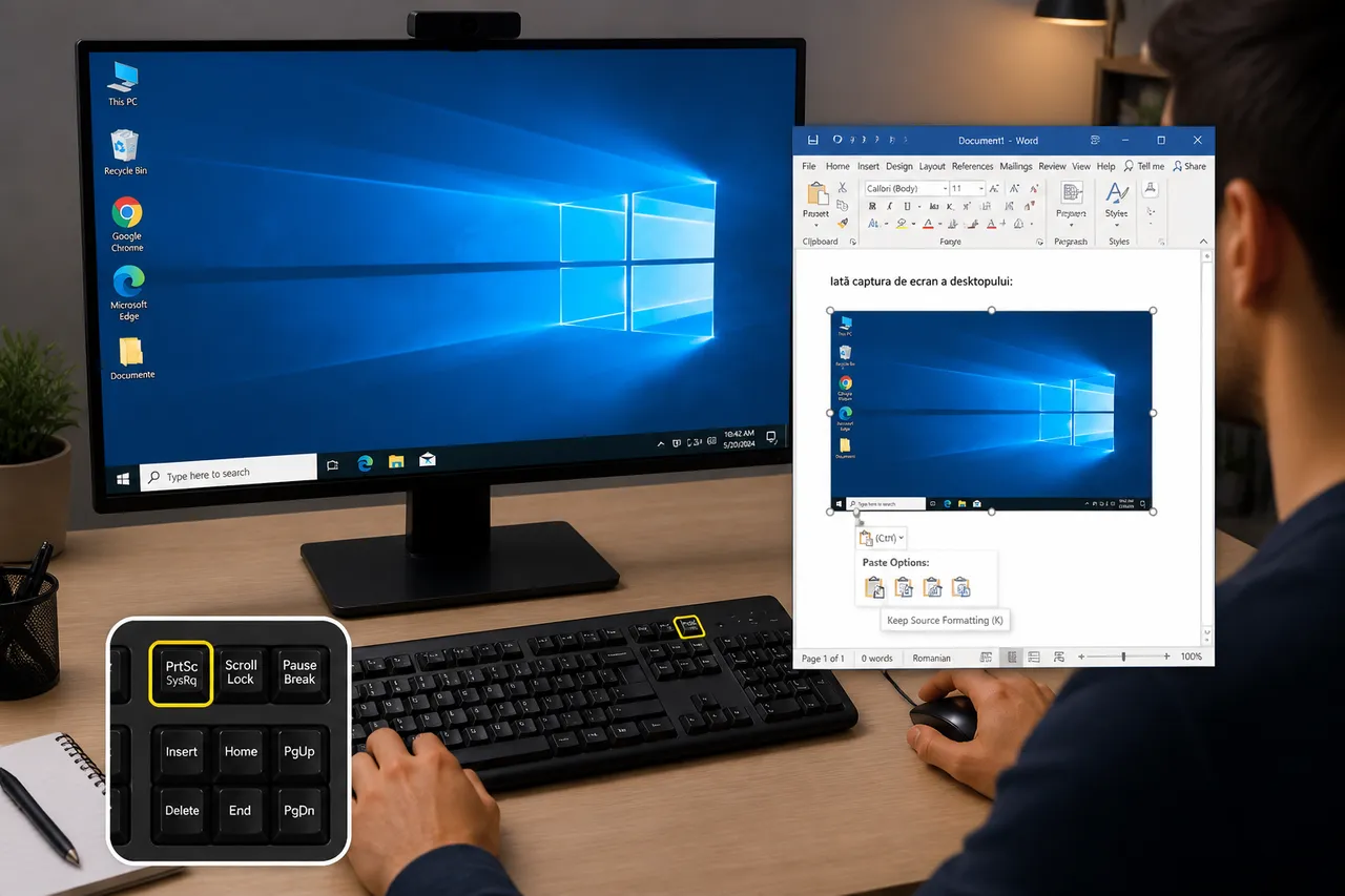 captură de ecran completă pe PC cu Print Screen