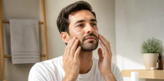 Reaplicarea SPF-ului peste barba scurtă fără fire încărcate Reaplicarea SPF-ului peste barba scurtă fără fire încărcate