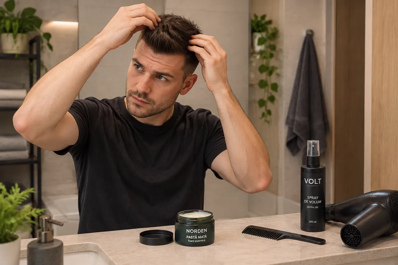 coafură masculină pentru păr subțire