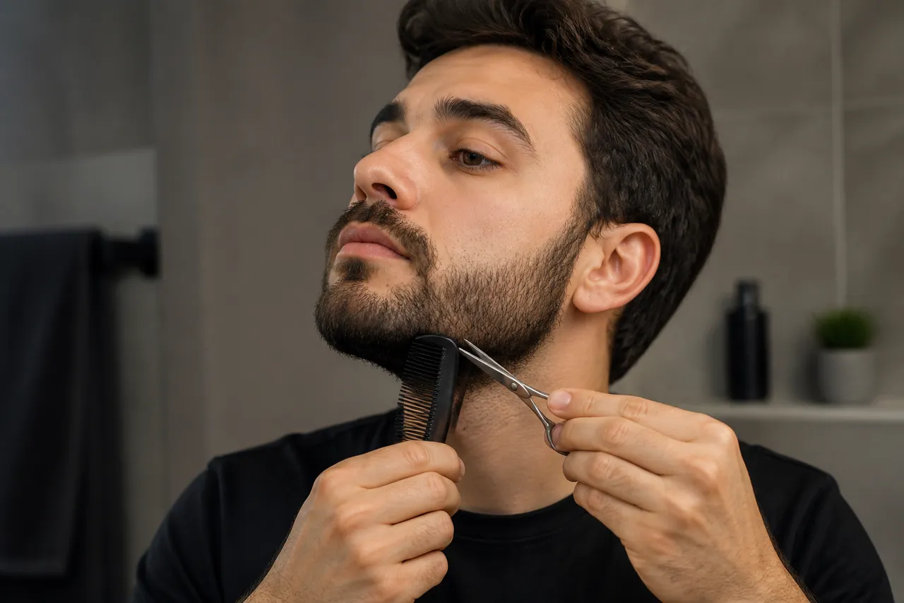 foarfecă pentru barbă și ajustarea firelor rebele
