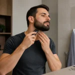 Foarfeca sau trimmerul pentru o barbă scurtă și medie Foarfeca sau trimmerul pentru o barbă scurtă și medie
