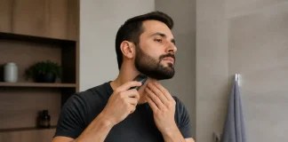Foarfeca sau trimmerul pentru o barbă scurtă și medie Foarfeca sau trimmerul pentru o barbă scurtă și medie