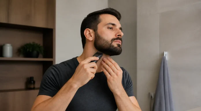 Foarfeca sau trimmerul pentru o barbă scurtă și medie Foarfeca sau trimmerul pentru o barbă scurtă și medie