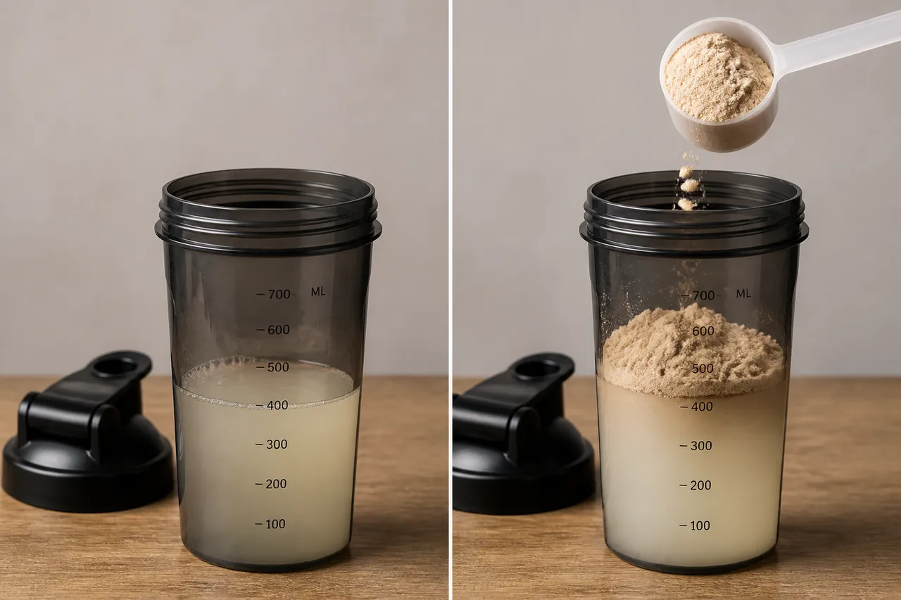 ordinea ingredientelor într-un shake proteic