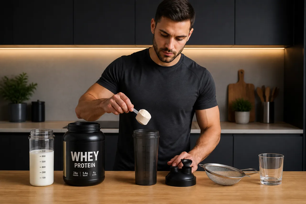 pași pentru shake proteic fără cocoloașe