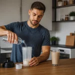 Shake-ul proteic fără cocoloașe începe cu lichidul și ordinea corectă Shake-ul proteic fără cocoloașe începe cu lichidul și ordinea corectă