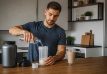 Shake-ul proteic fără cocoloașe începe cu lichidul și ordinea corectă Shake-ul proteic fără cocoloașe începe cu lichidul și ordinea corectă