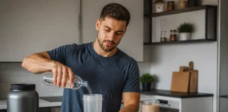 Shake-ul proteic fără cocoloașe începe cu lichidul și ordinea corectă Shake-ul proteic fără cocoloașe începe cu lichidul și ordinea corectă