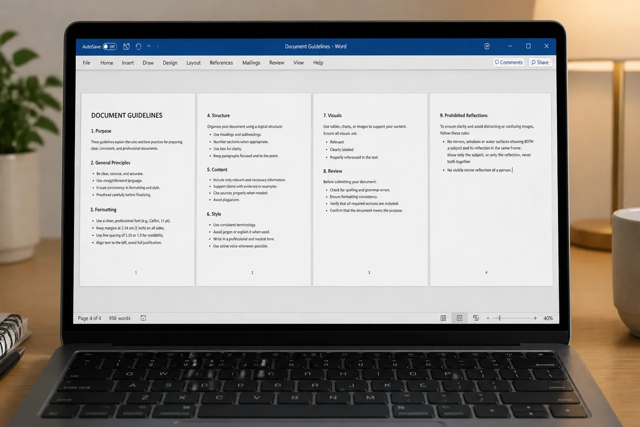 verificarea documentului Word după ștergerea paginii