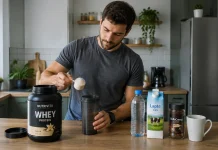 Whey amestecat cu apă lapte sau cafea pentru gust și digestie Whey amestecat cu apă lapte sau cafea pentru gust și digestie
