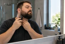 Barba deasă pe o față rotundă care definește mai bine mandibula Barba deasă pe o față rotundă care definește mai bine mandibula