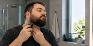 Barba deasă pe o față rotundă care definește mai bine mandibula Barba deasă pe o față rotundă care definește mai bine mandibula