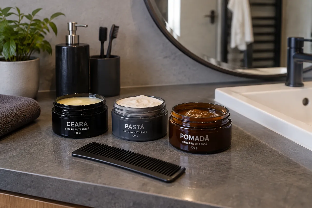 ceară pastă și pomadă pentru păr comparate