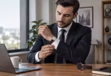 Ceas mecanic sau smartwatch la costum alegerea care păstrează proporția și stilul Ceas mecanic sau smartwatch la costum alegerea care păstrează proporția și stilul