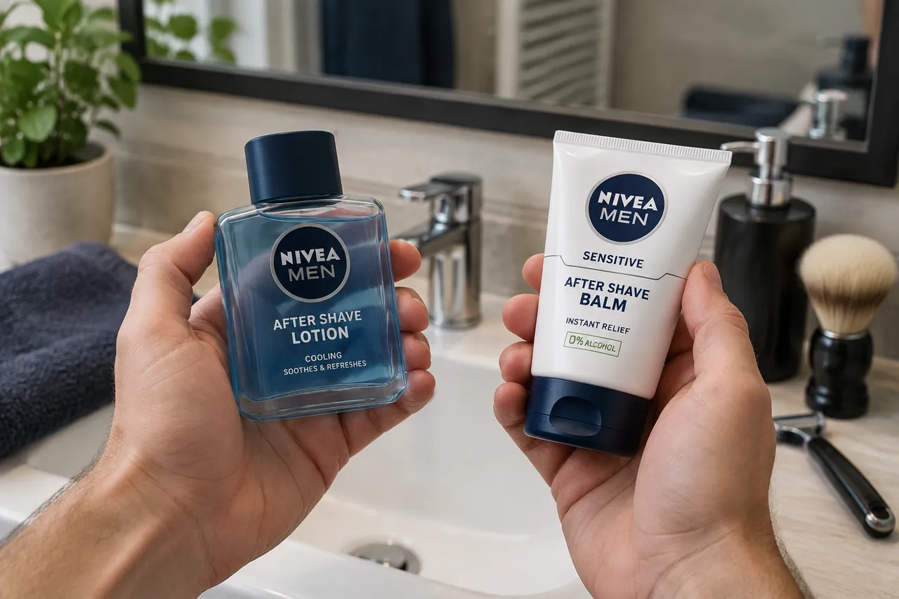 comparație între aftershave cu alcool și fără alcool