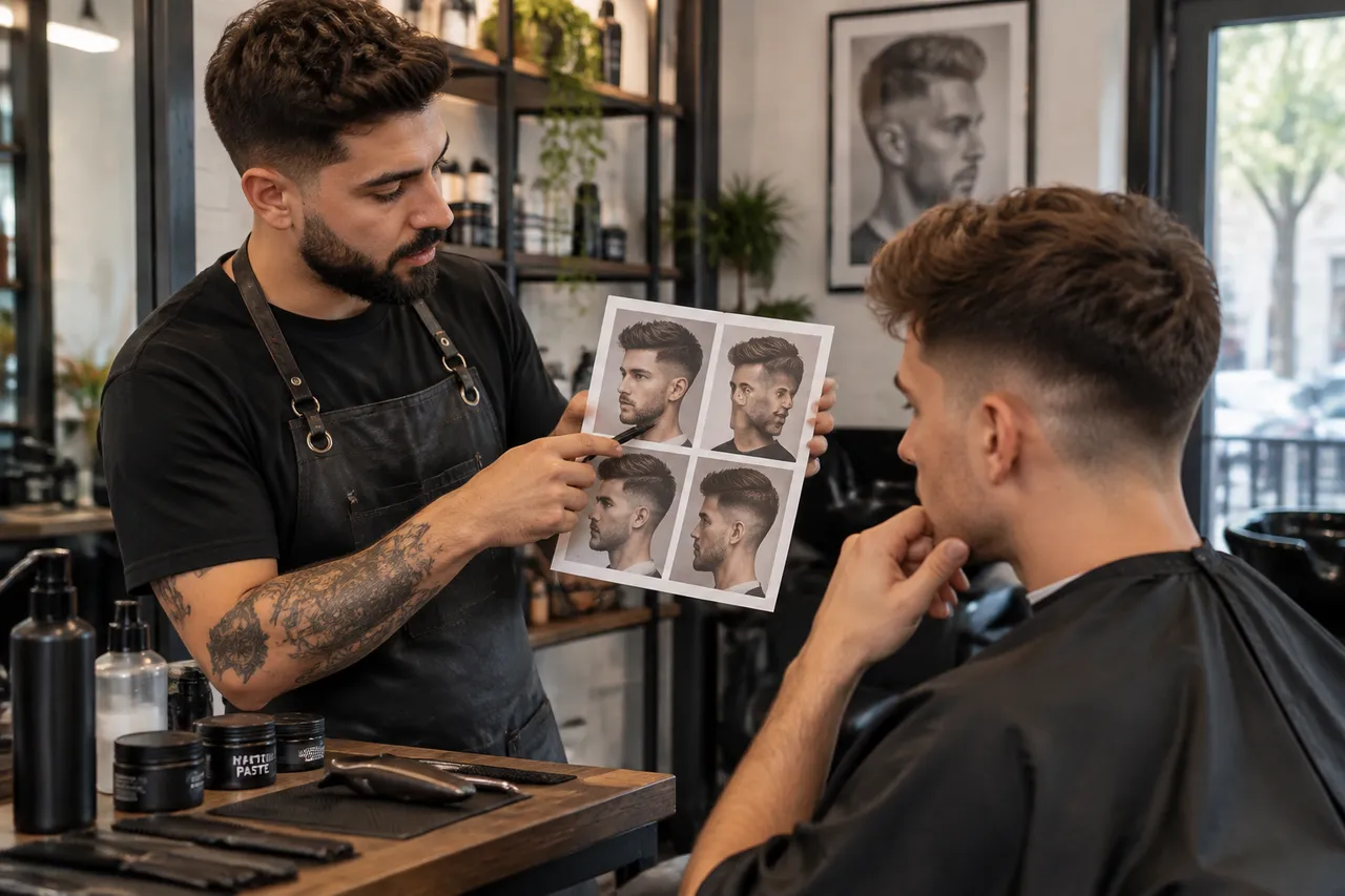 consultare pentru tunsoare masculină și linie frontală