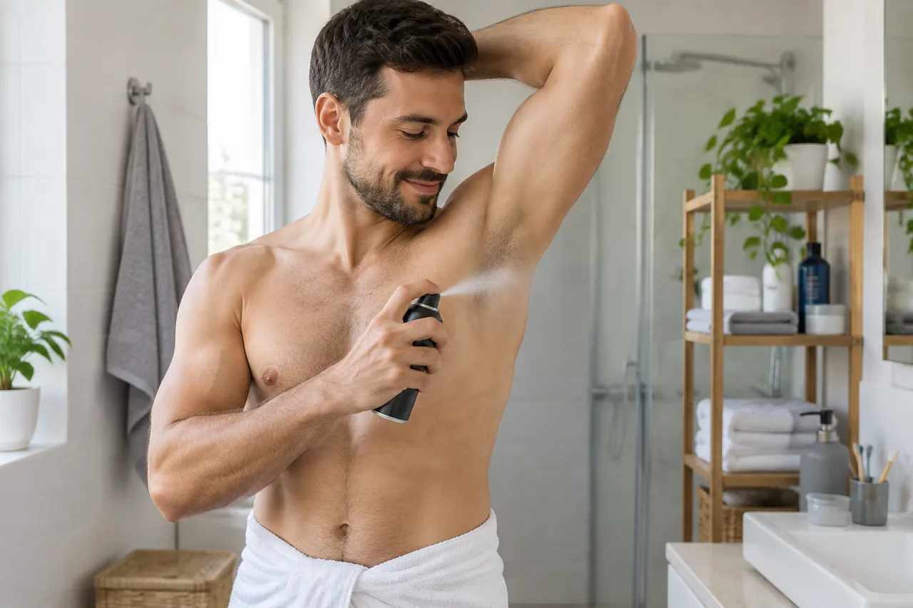 deodorant pentru bărbați aplicat corect pentru controlul mirosului