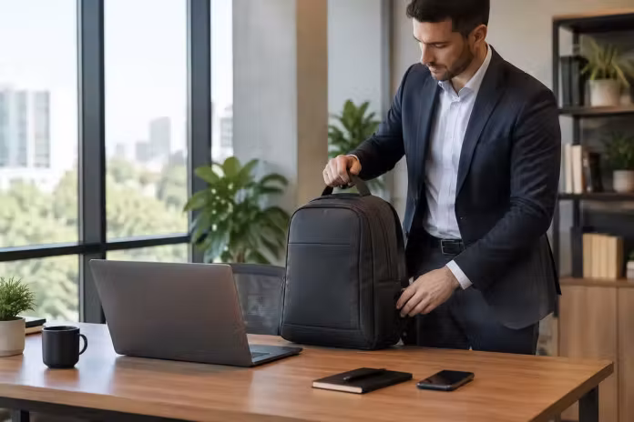 Rucsacul tehnic într-o ținută office fără să pierzi aspectul profesional